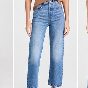 Levi's Light Blue High-Rise Straight Jeans